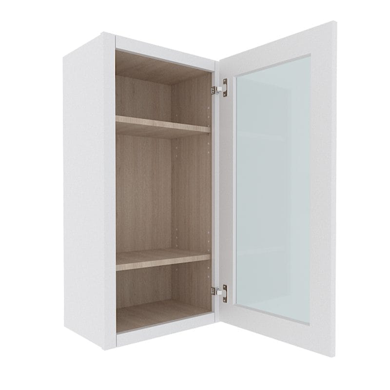 Opulent White Shaker Wall Cabinet with 1 Glass Door