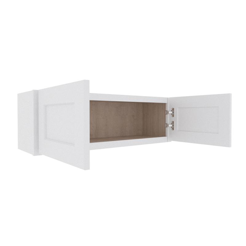 Opulent White Shaker Wall Cabinet with 2 Doors