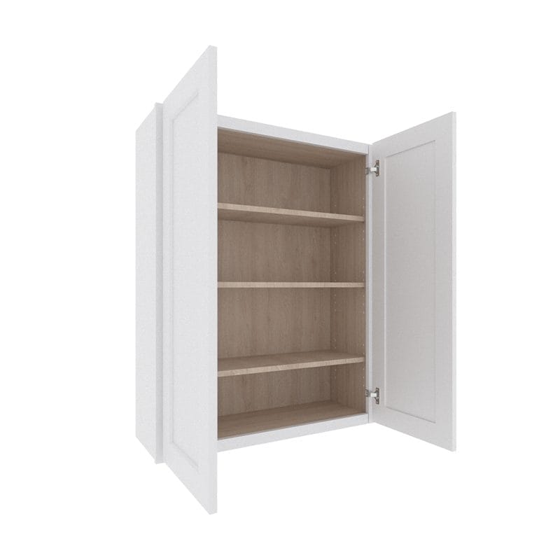 Opulent White Shaker Wall Cabinet with 2 Doors