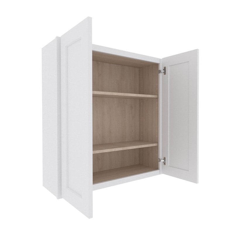 Opulent White Shaker Wall Cabinet with 2 Doors