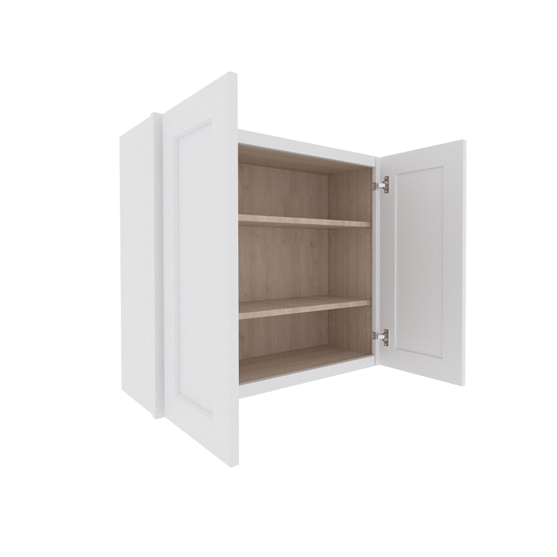 Opulent White Shaker Wall Cabinet with 2 Doors