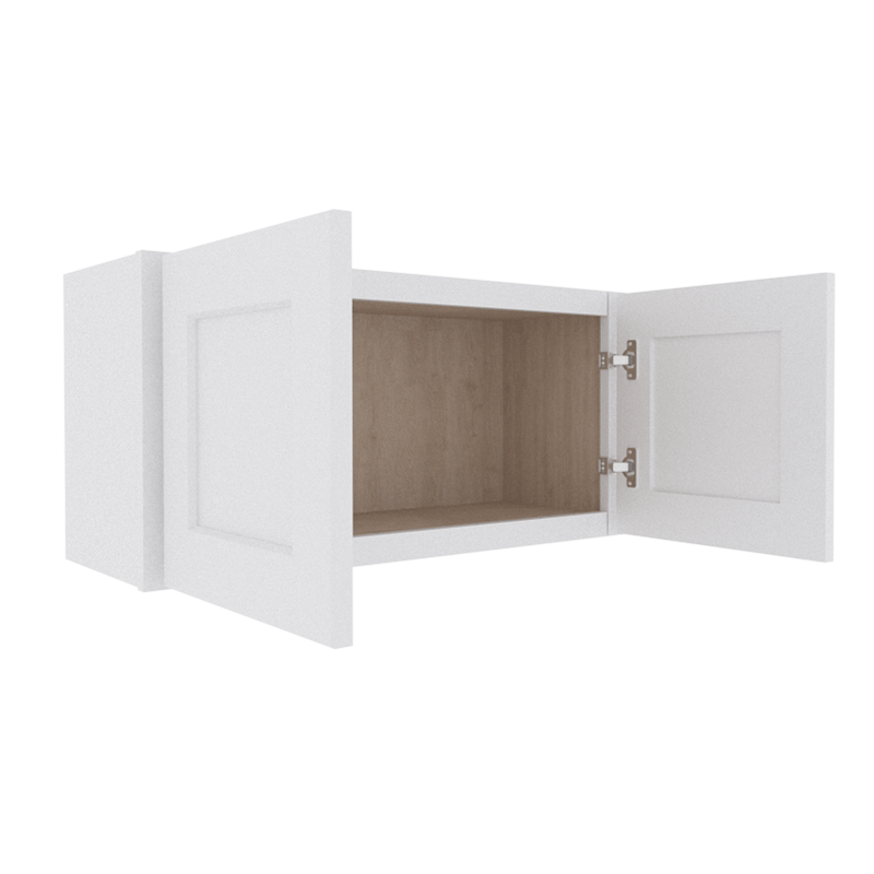 Opulent White Shaker Wall Cabinet with 2 Doors