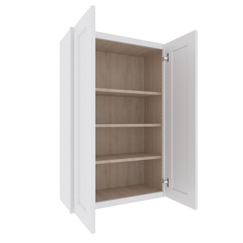 Opulent White Shaker Wall Cabinet with 2 Doors