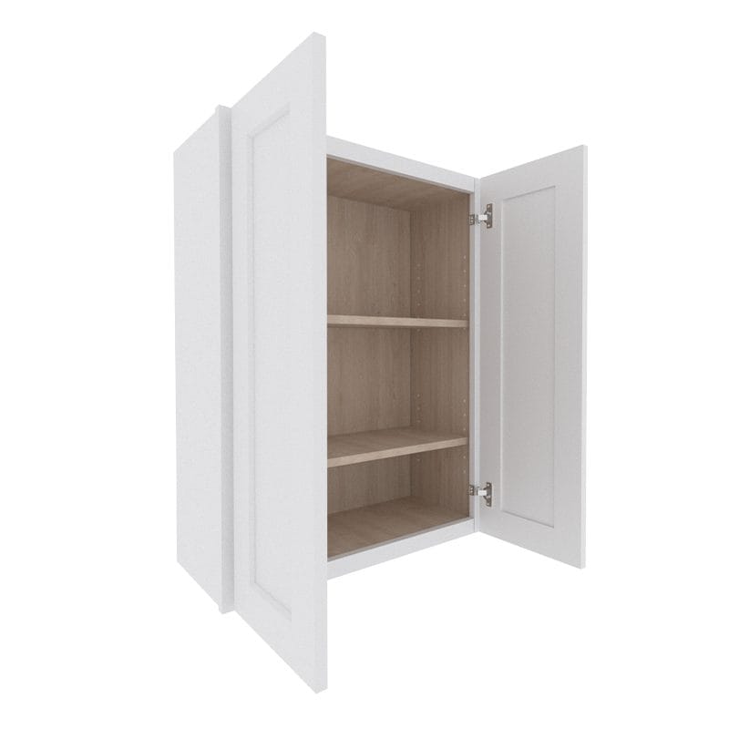 Opulent White Shaker Wall Cabinet with 2 Doors