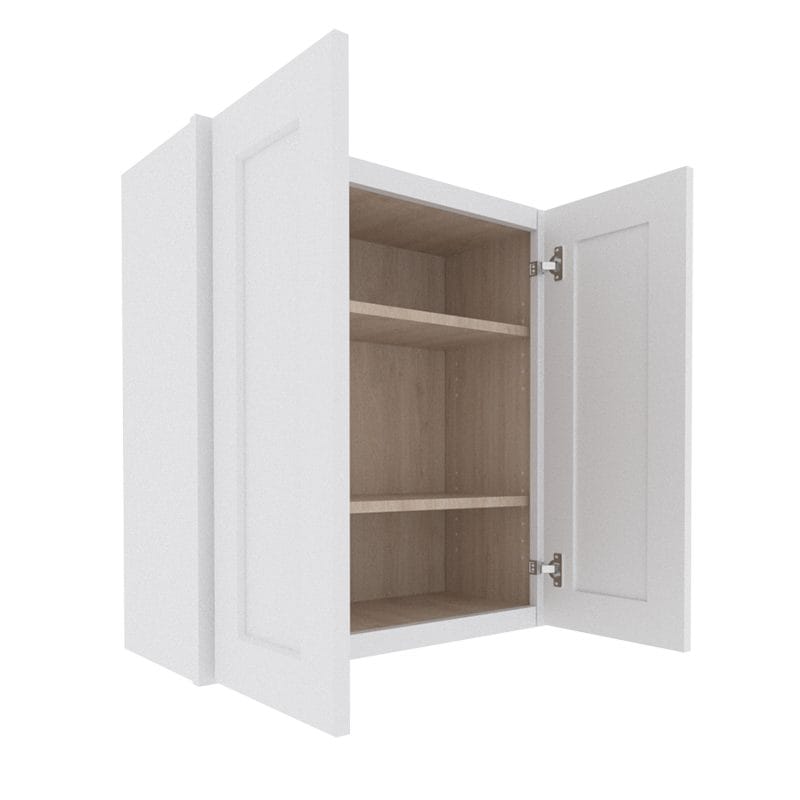 Opulent White Shaker Wall Cabinet with 2 Doors