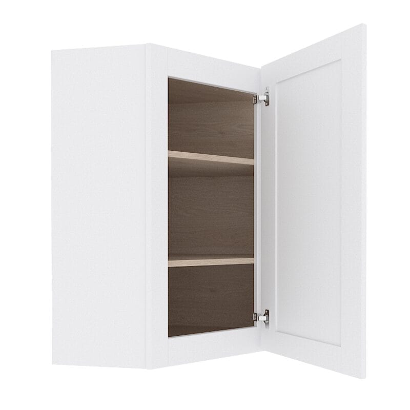 Opulent White Shaker Wall Diagonal Corner Cabinet