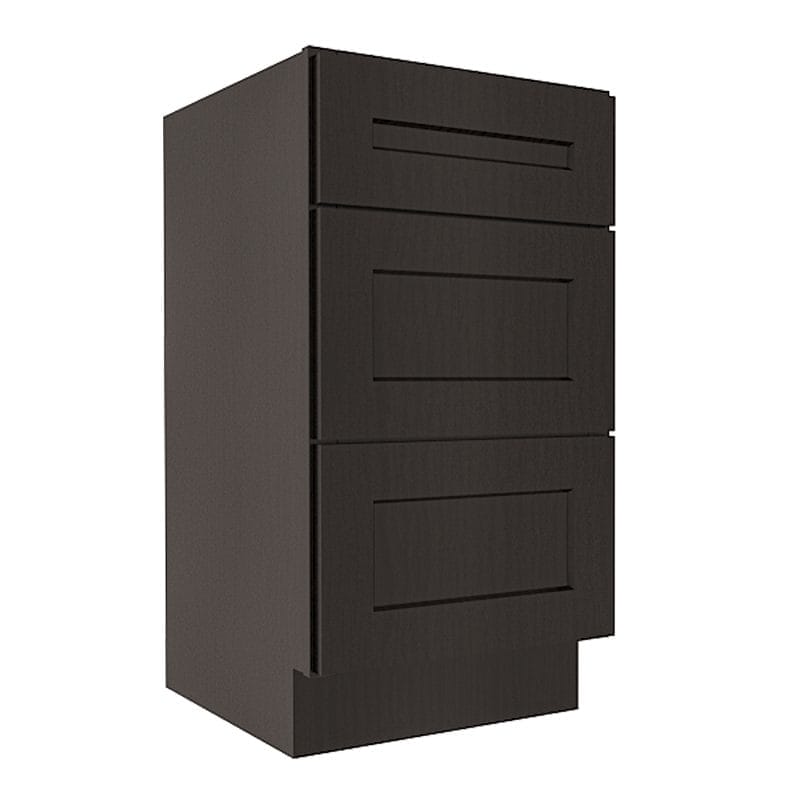 Refined Modern Slate Shaker Base Cabinet with 3 Drawers