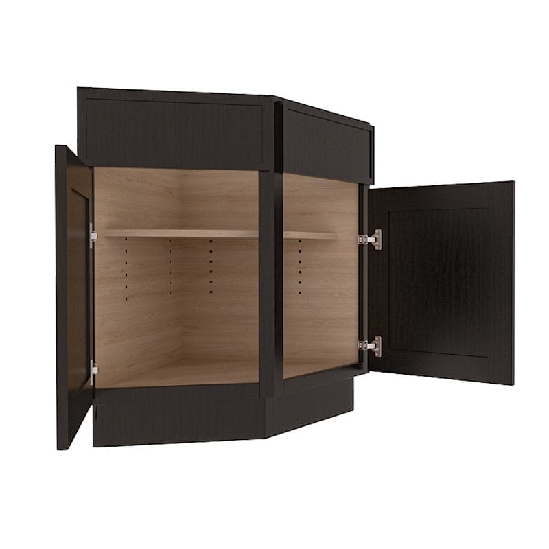 Refined Modern Slate Shaker Base End Corner Cabinet