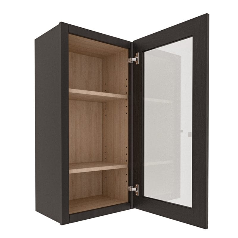 Refined Modern Slate Shaker Wall Cabinet with 1 Glass Door