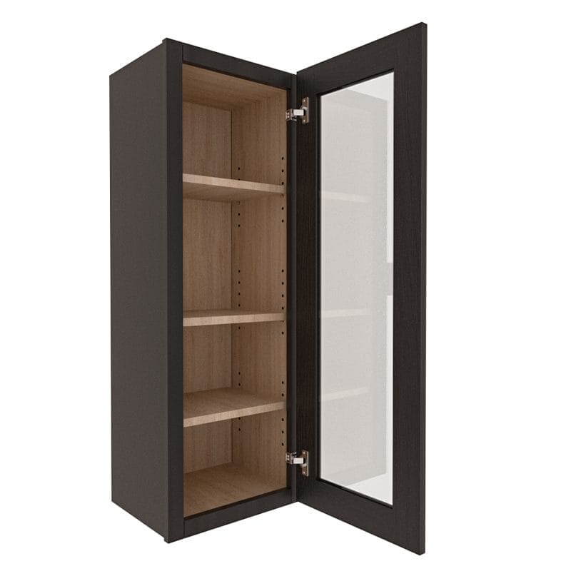 Refined Modern Slate Shaker Wall Cabinet with 1 Glass Door