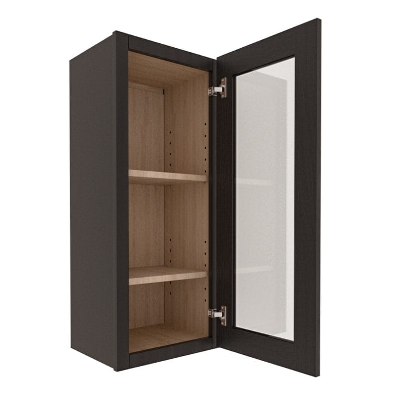Refined Modern Slate Shaker Wall Cabinet with 1 Glass Door