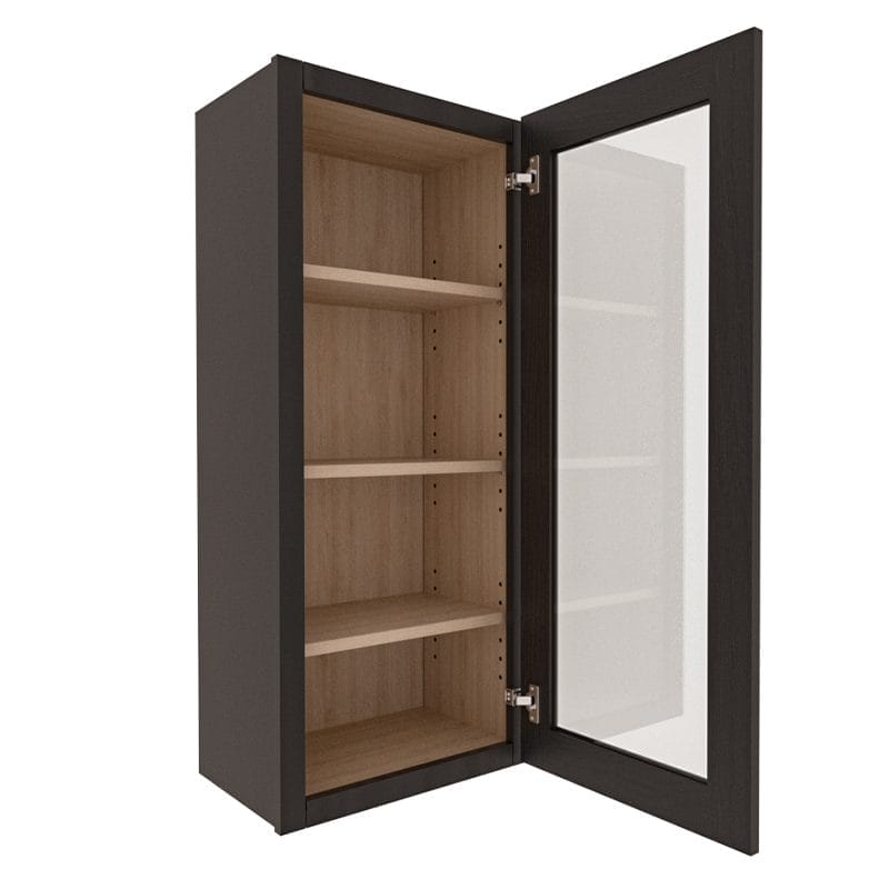 Refined Modern Slate Shaker Wall Cabinet with 1 Glass Door