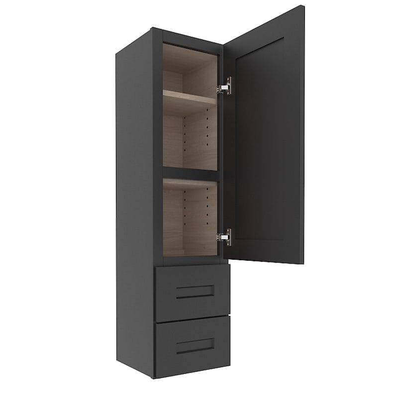 sovereign onyx black shaker vanity countertop linen cabinet
