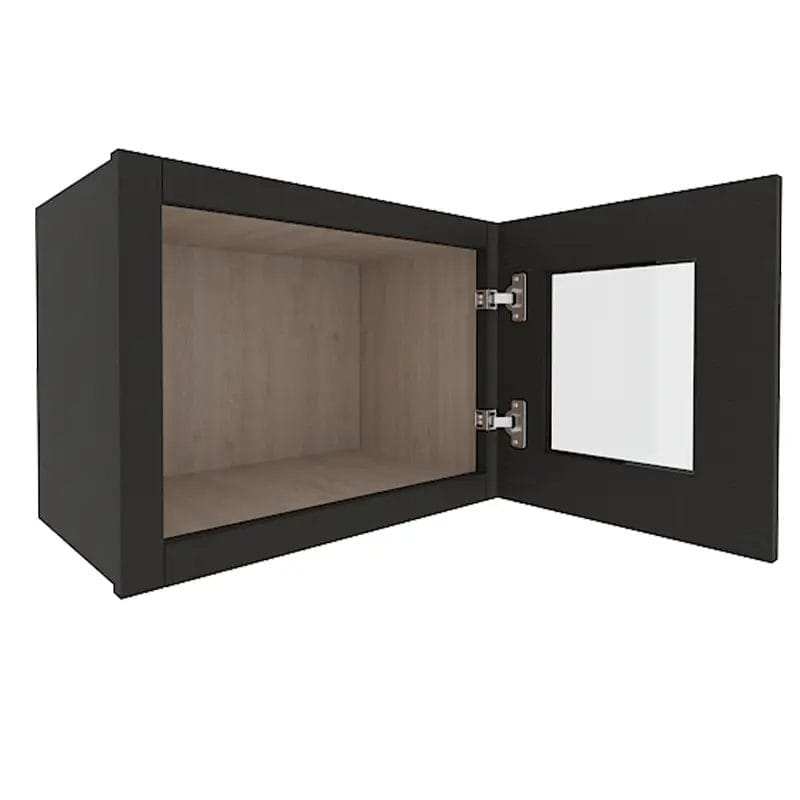 Refined Modern Slate Shaker Wall Cabinet with 1 Glass Door