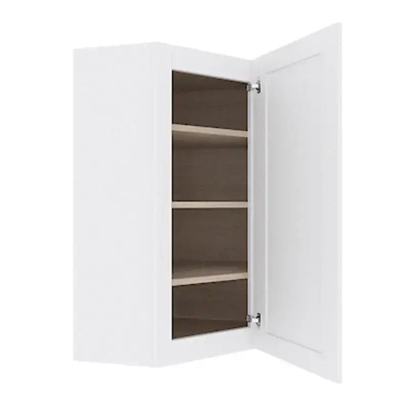 Opulent White Shaker Wall Diagonal Corner Cabinet