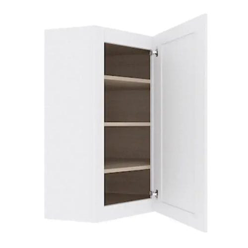 Opulent White Shaker Wall Diagonal Corner Cabinet