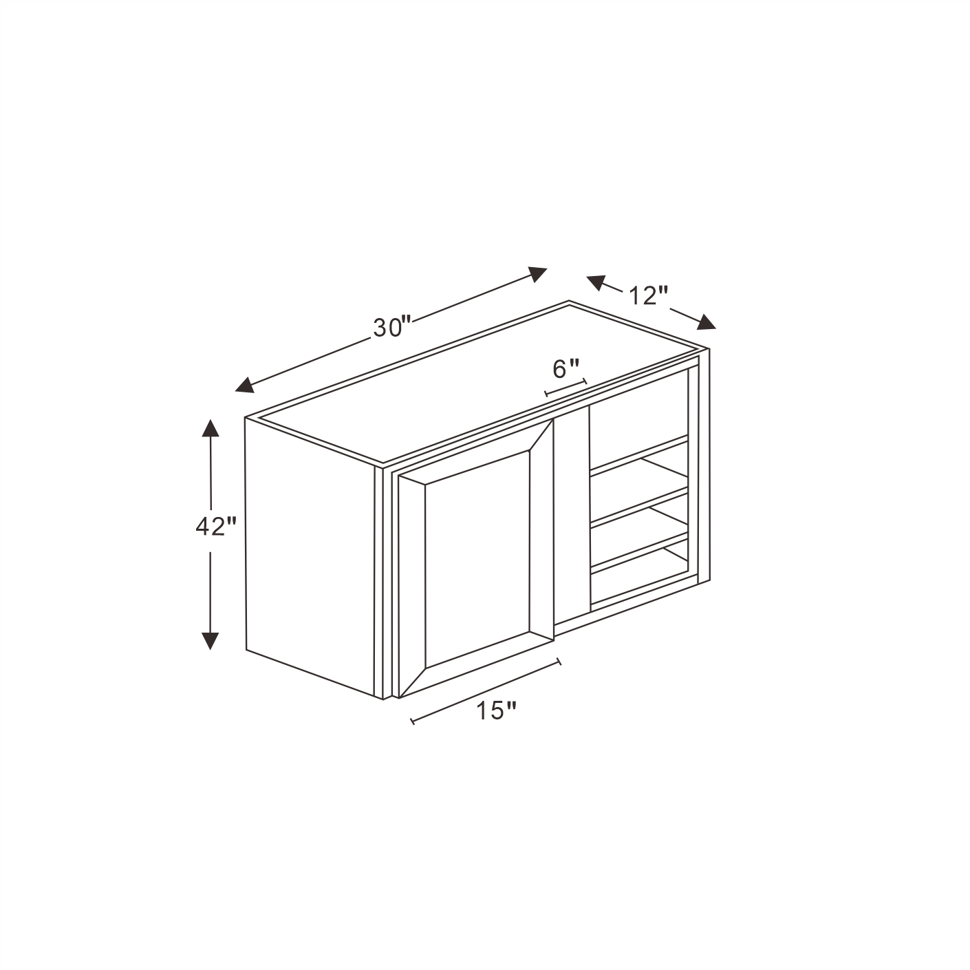 Sovereign Onyx Black Shaker Wall Blind Corner Cabinet