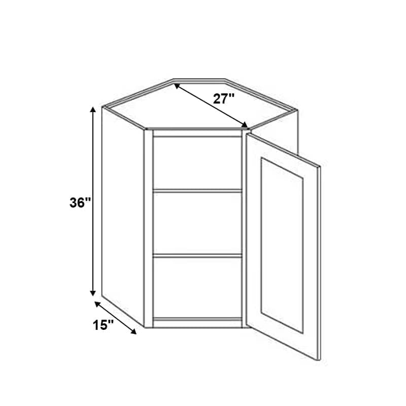 Ethereal White Micro Shaker Wall Diagonal Corner with 1 Door