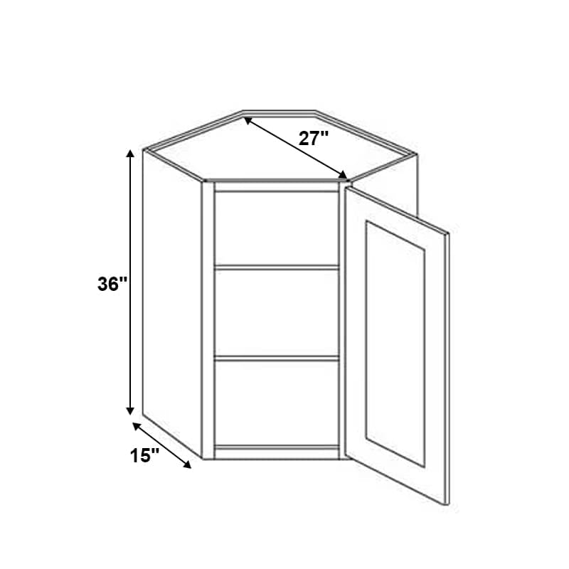 Refined Modern Slate Shaker Wall Diagonal Corner with 1 Door
