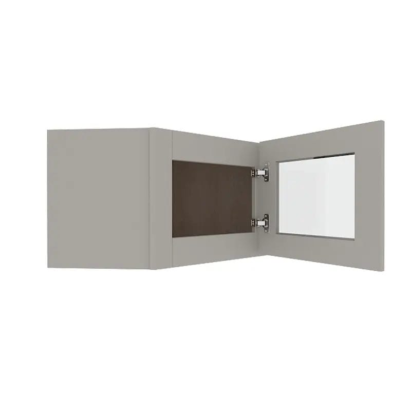Prestigious Grey Shaker Wall Diagonal Corner with 1 Glass Door