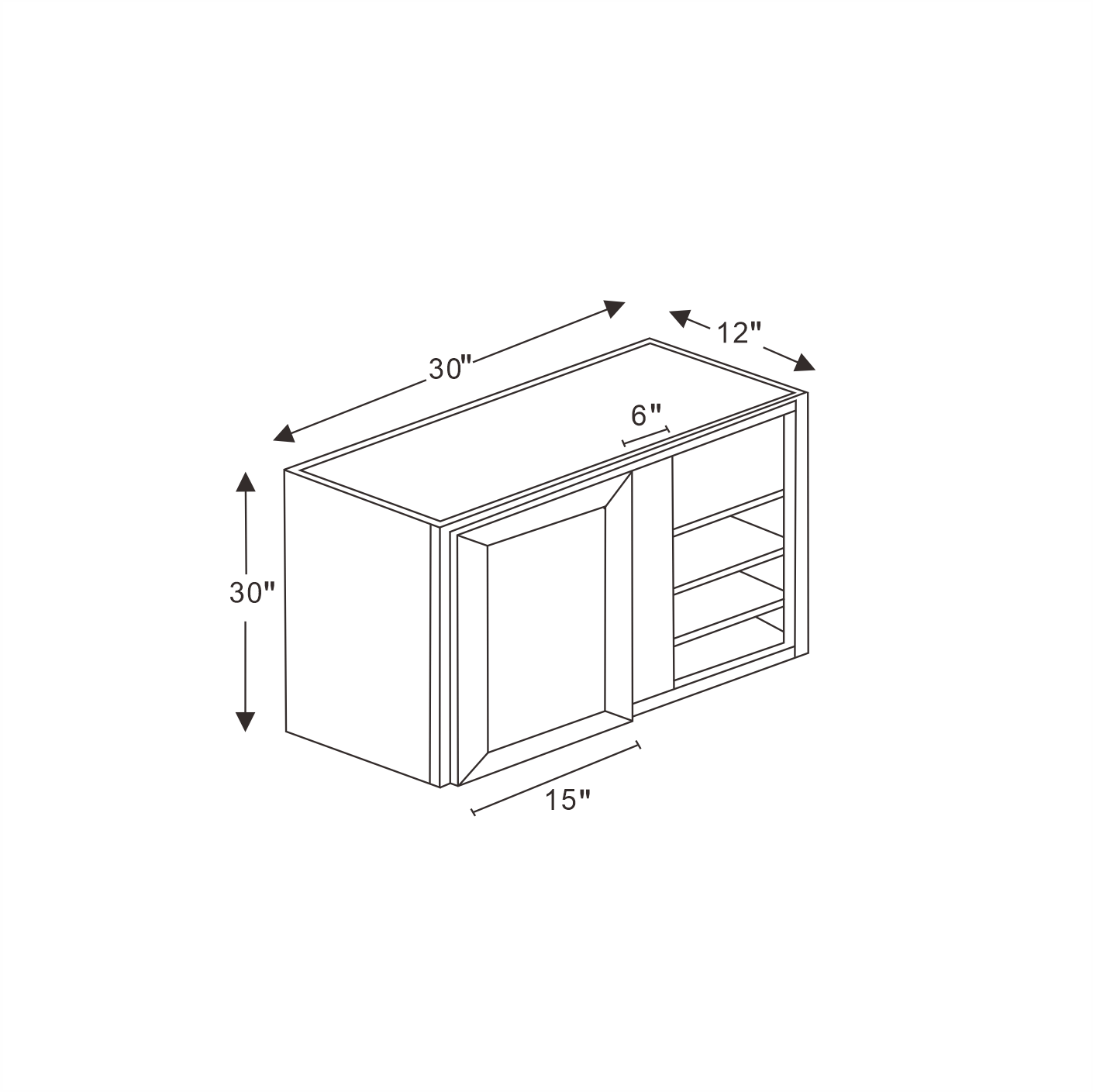 Refined Modern Slate Shaker Wall Blind Corner Cabinet