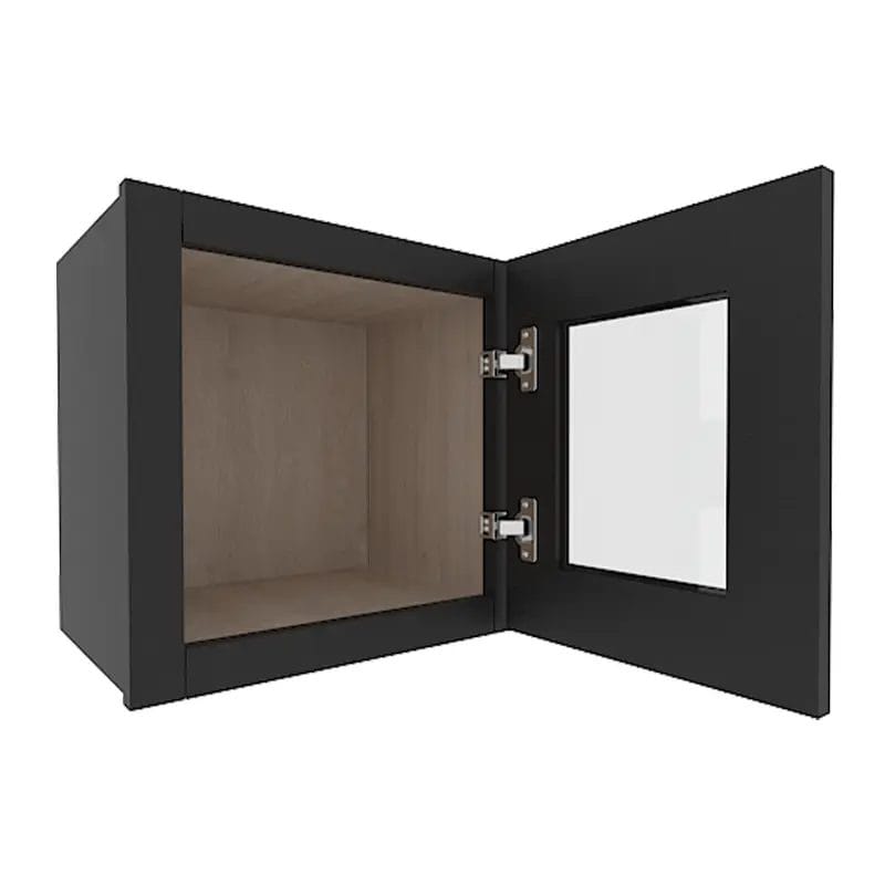 Refined Modern Slate Shaker Wall Cabinet with 1 Glass Door
