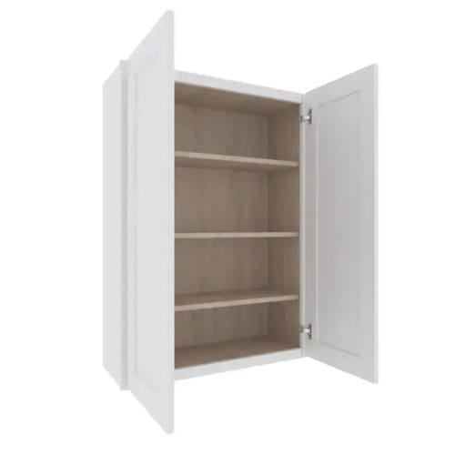Opulent White Shaker Wall Cabinet with 2 Doors