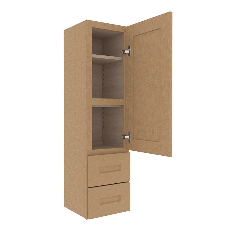 Noble Honey Wheat Shaker Vanity Countertop Linen Cabinet