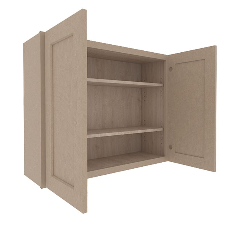 Noble Honey Wheat Shaker Wall Cabinet with 2 Doors