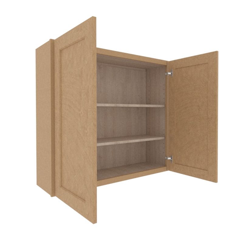 Noble Honey Wheat Shaker Wall Cabinet with 2 Doors