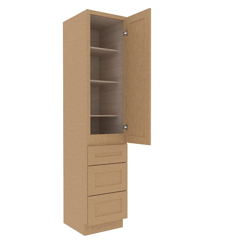 Noble Honey Wheat Shaker Vanity Linen Cabinet