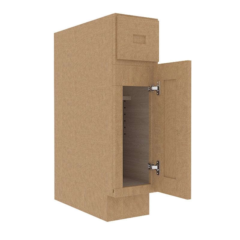 Noble Honey Wheat Shaker Base Cabinet with 1 Door