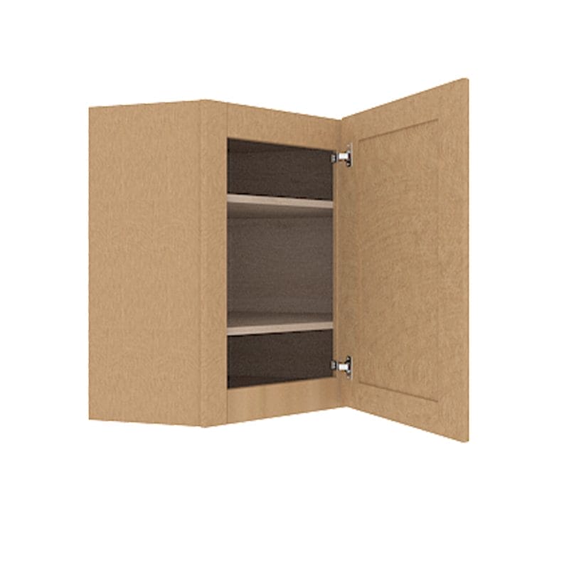 Noble Honey Wheat Shaker Wall Diagonal Corner Cabinet