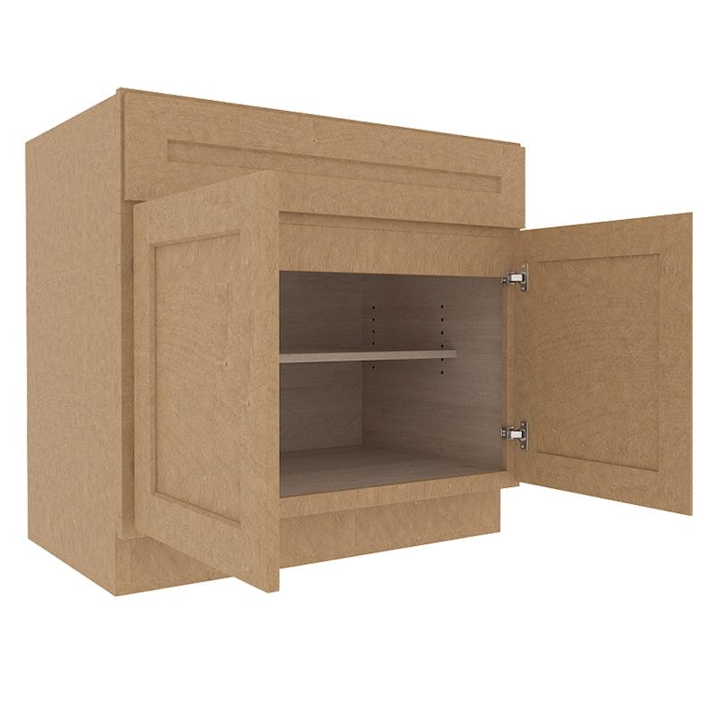 Noble Honey Wheat Shaker Base Cabinet with 2 Doors