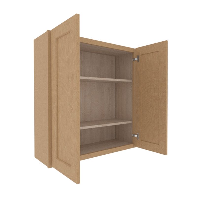 Noble Honey Wheat Shaker Wall Cabinet with 2 Doors
