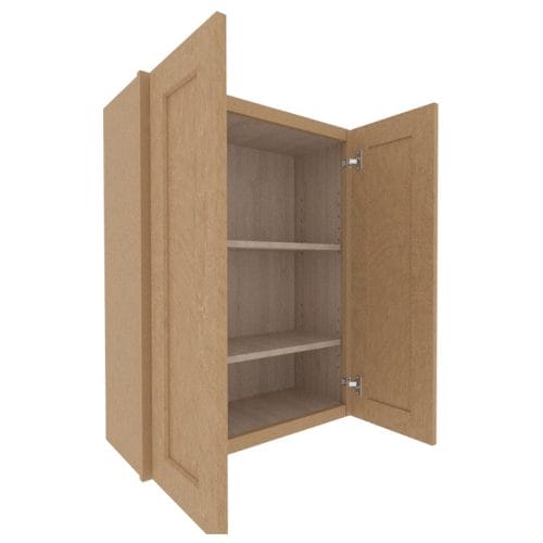 Noble Honey Wheat Shaker Wall Cabinet with 2 Doors