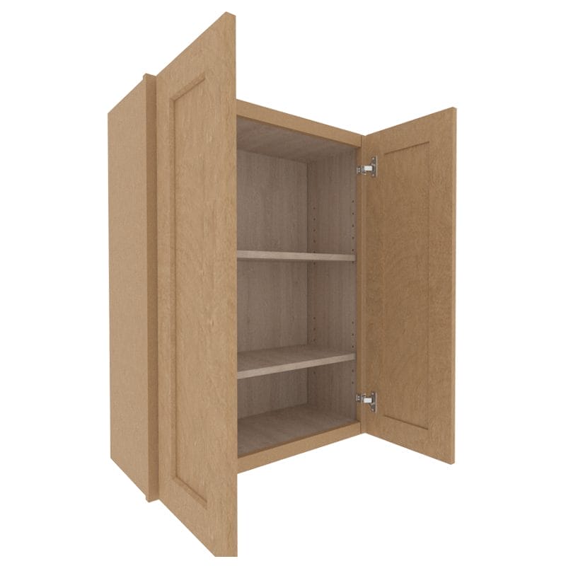 Noble Honey Wheat Shaker Wall Cabinet with 2 Doors