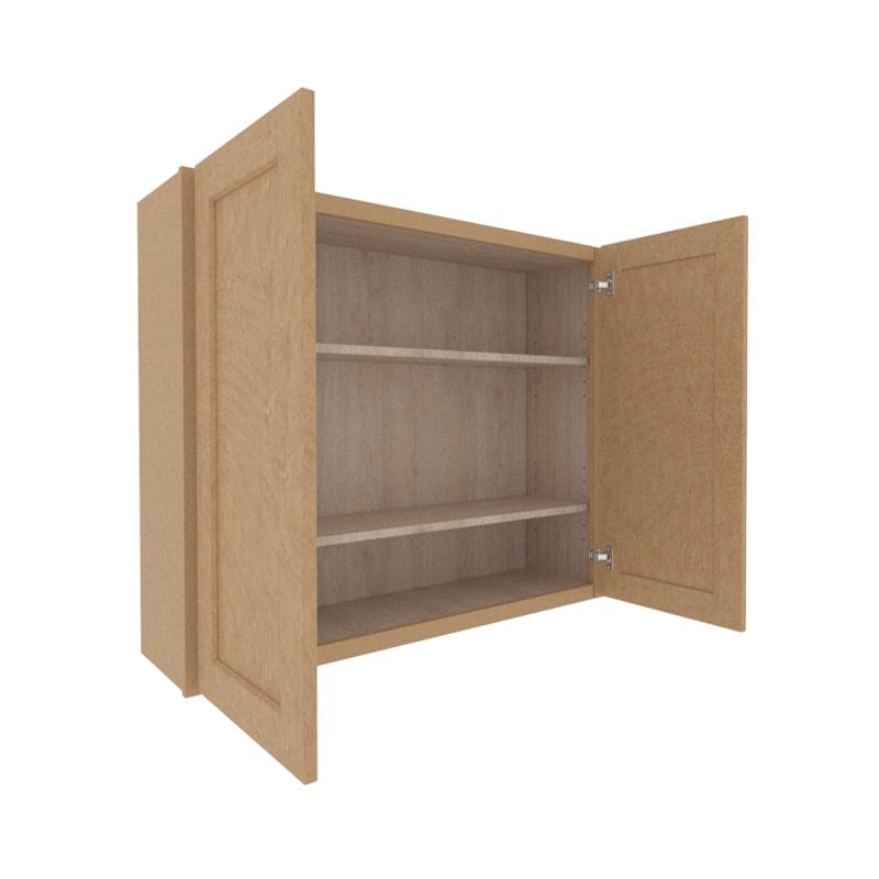Noble Honey Wheat Shaker Wall Cabinet with 2 Doors