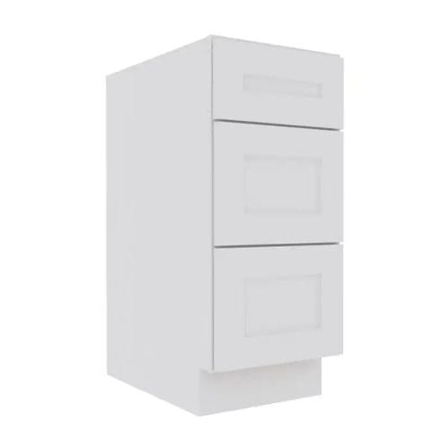 Opulent White Shaker Base Cabinet with 3 Drawers