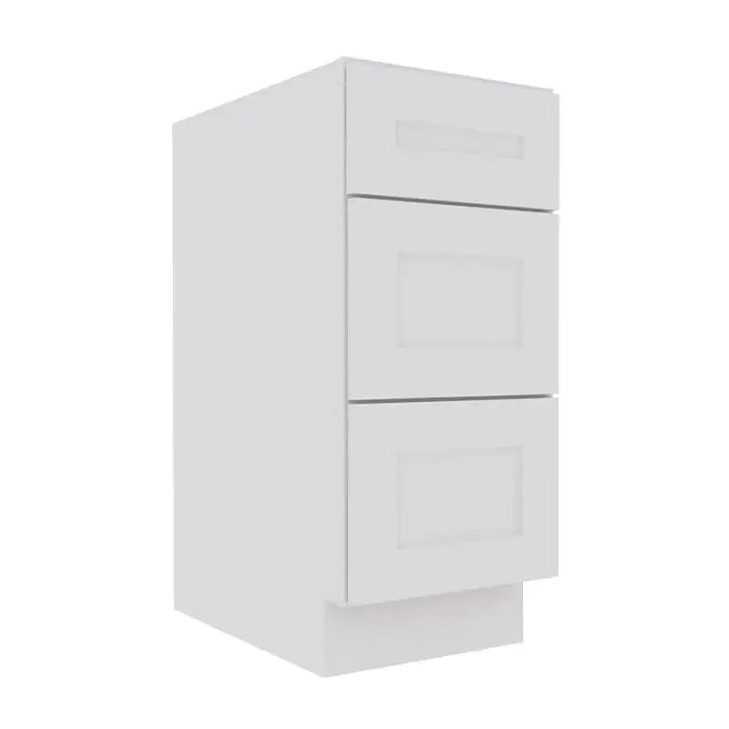 Opulent White Shaker Base Cabinet with 3 Drawers