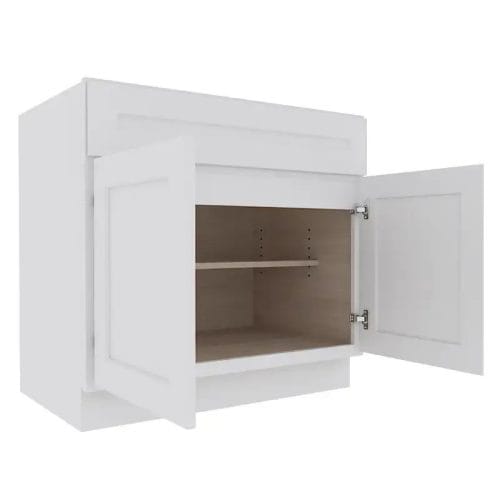 Opulent White Shaker Base Cabinet with 2 Doors
