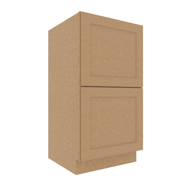 Noble Honey Wheat Shaker Base Cabinet with 2 Drawers