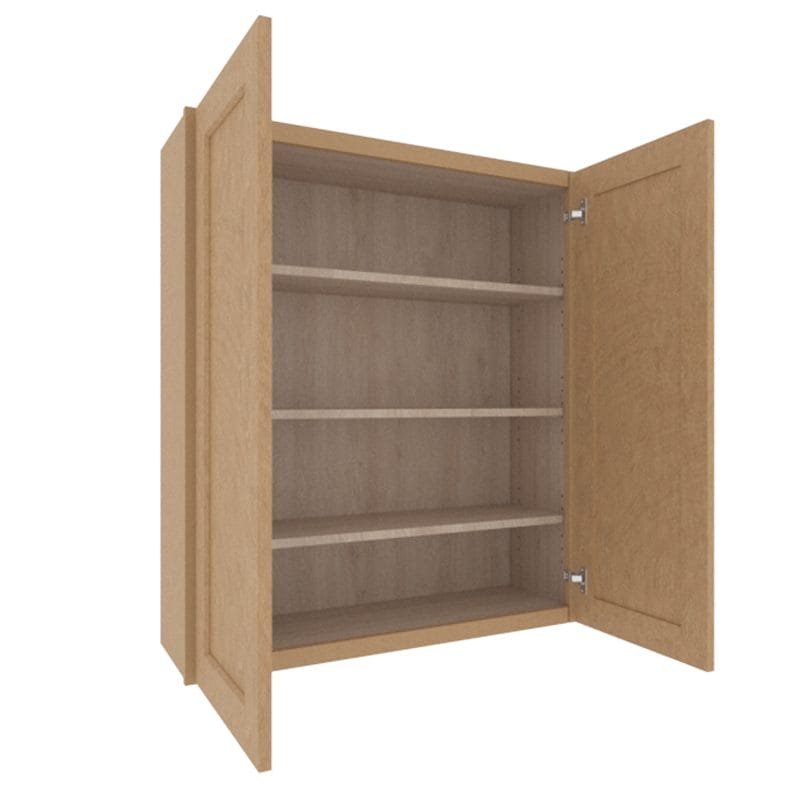 Noble Honey Wheat Shaker Wall Cabinet with 2 Doors