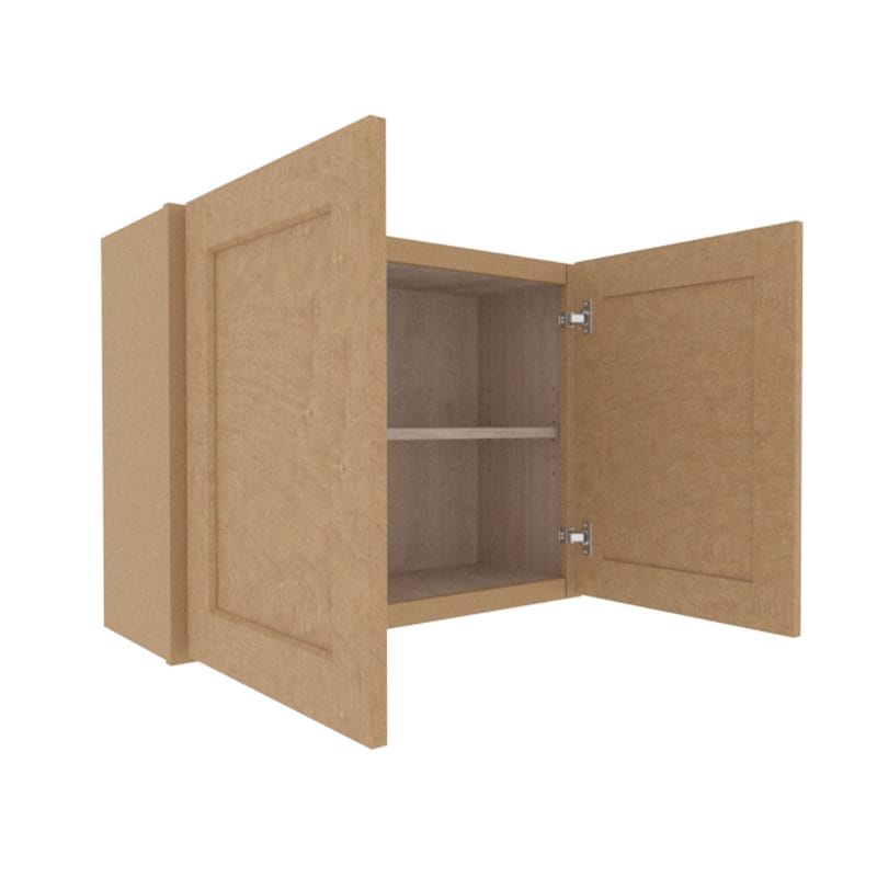 Noble Honey Wheat Shaker Wall Cabinet with 2 Doors