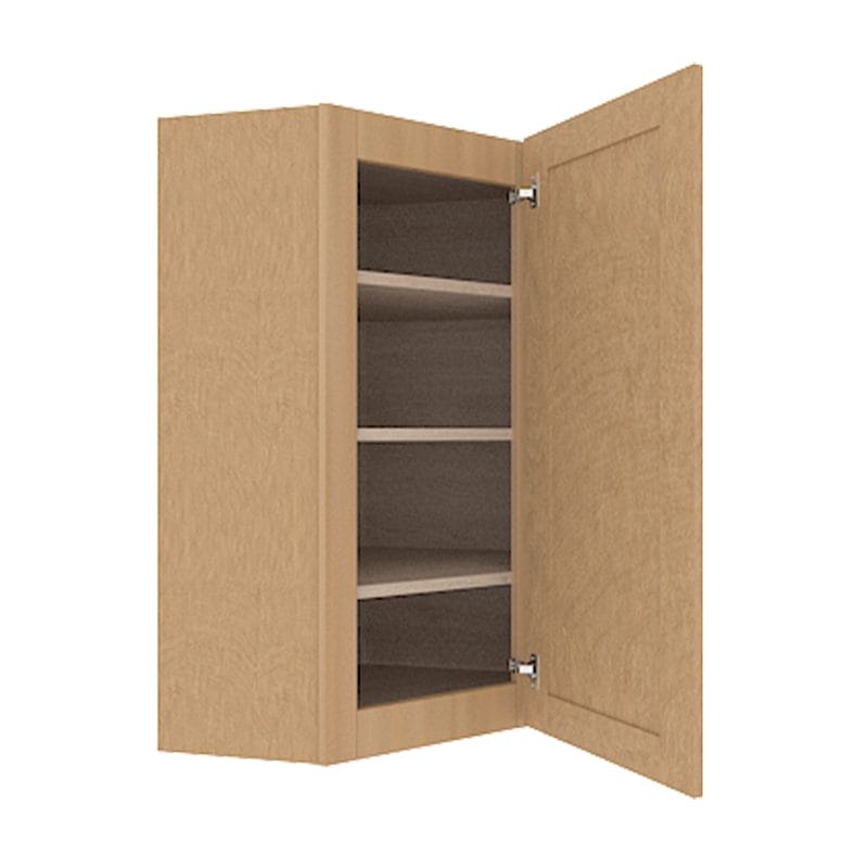 Noble Honey Wheat Shaker Wall Diagonal Corner Cabinet