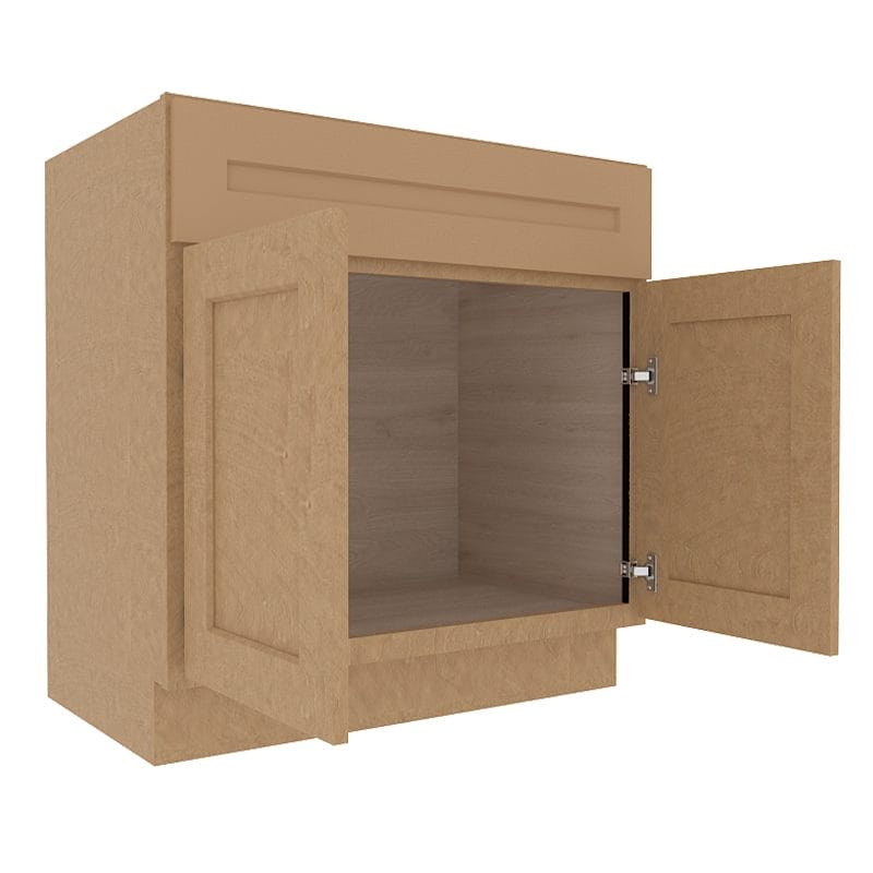 Noble Honey Wheat Shaker Vanity Sink Base Cabinet with 2 Doors