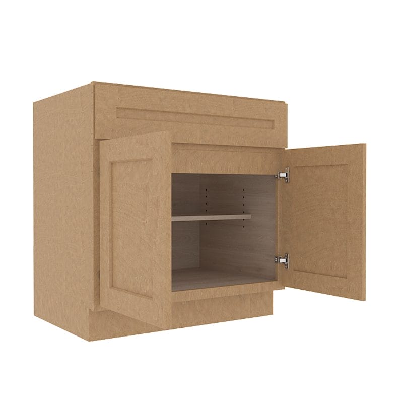 Noble Honey Wheat Shaker Base Cabinet with 2 Doors