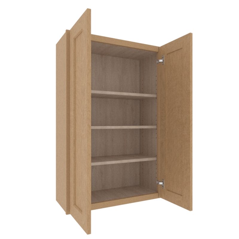 Noble Honey Wheat Shaker Wall Cabinet with 2 Doors