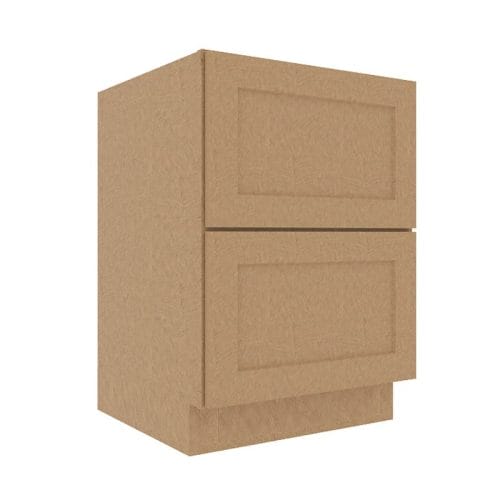 Noble Honey Wheat Shaker Base Cabinet with 2 Drawers
