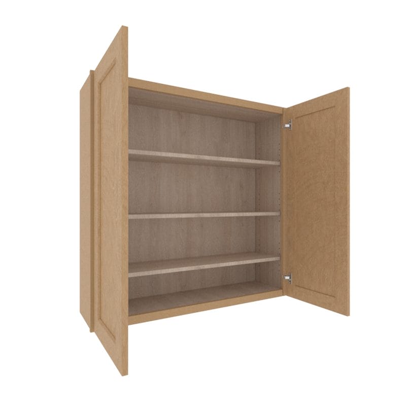 Noble Honey Wheat Shaker Wall Cabinet with 2 Doors